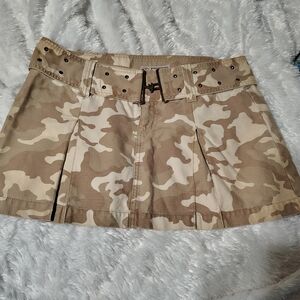 Vintage Early 2000 Y2K Camouflage Mini Skirt/ SZ 11/ See Pics Info